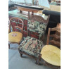 FAUTEUIL BOIS  TAPISSERIE STYLE MÉDIÉVAL 