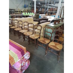 7 CHAISES BOIS PAILLÉ...