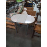 TABLE A ABATTANTS BOIS BLANC PIÈTEMENT METAL CHROMÉ 