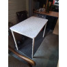 TABLE RECTANGULAIRE MÉTAL ET BOIS ECRU 100X60X74,5CM