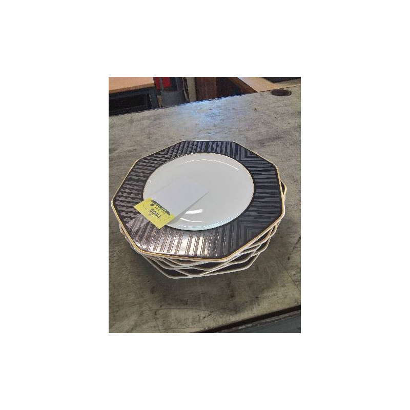 7 ASSIETTES CÉRAMIQUE HEINRICH VILLEROY&BOCH MODÈLE BLACK PEARL