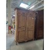 ARMOIRE DE MARIAGE CAUCHOISE BOIS NATUREL SCULPTÉ AU PANIER  226X148X55CM