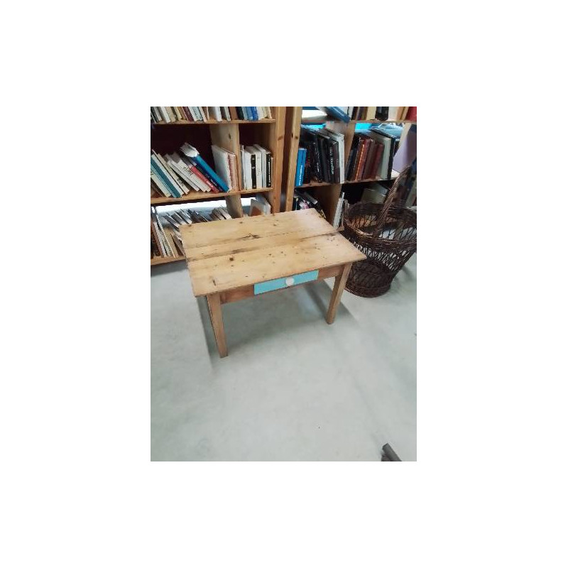 TABLE BASSE RECTANGULAIRE PITCHPIN 1 TIROIR PEINT BLEU XXE