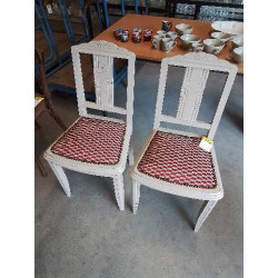 PAIRE DE CHAISES BOIS PEINT...
