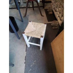 TABOURET BOIS PEINT ECRU...