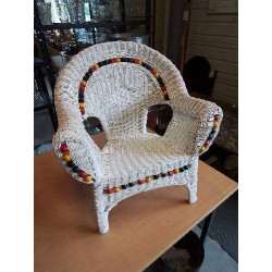 FAUTEUIL ENFANT ROTIN BLANC 
