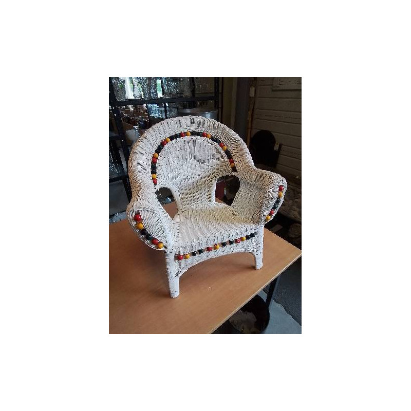 FAUTEUIL ENFANT ROTIN BLANC 
