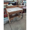 TABLE DE TOILETTE LOUIS PHILIPPE BOIS CLAIR 3 TIROIRS DESSUS MARBRE BLANC 