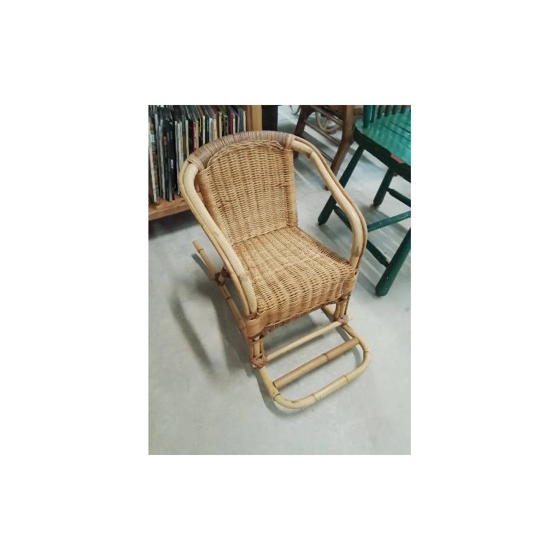 ROCKING CHAIR ENFANT ROTIN ET VANNERIE 