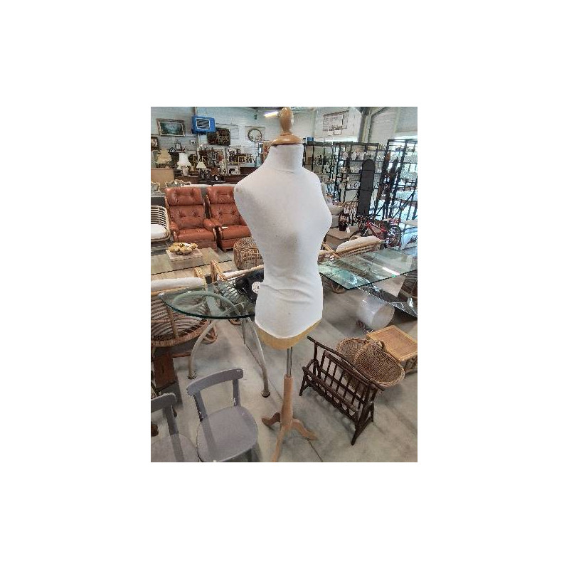 MANNEQUIN BUSTE FEMME PIED BOIS CLAIR 