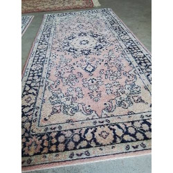 TAPIS LAINE ROSE BLEU ECRU...