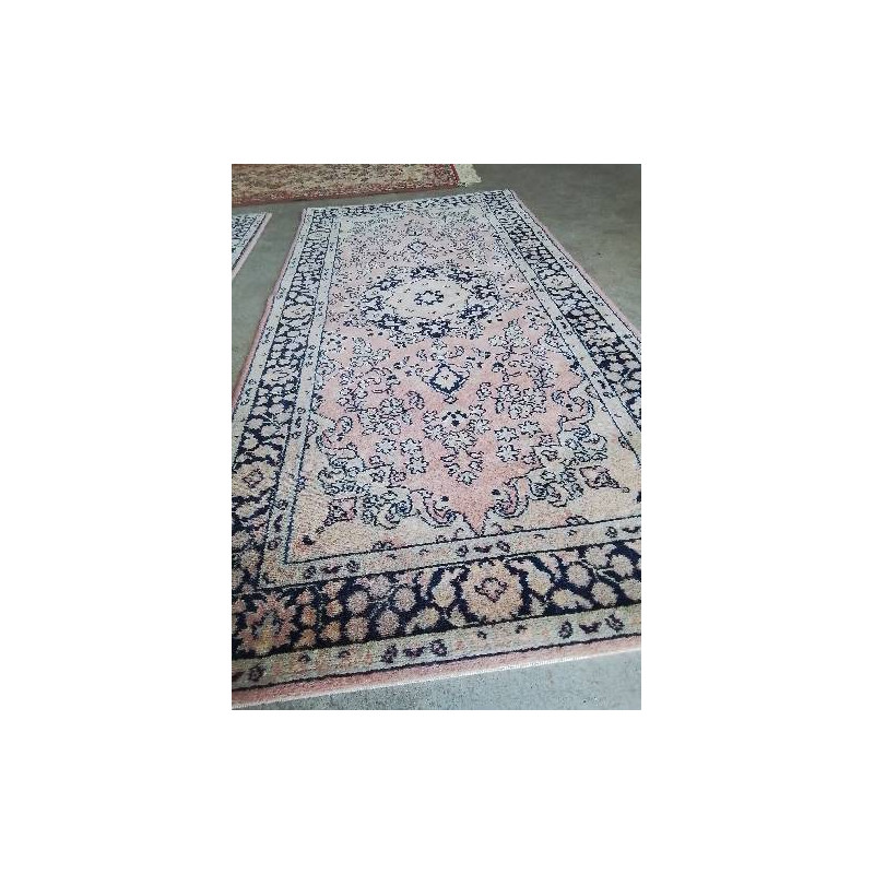 TAPIS LAINE ROSE BLEU ECRU 130X67CM