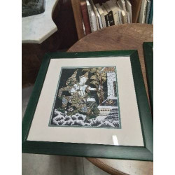 CADRE BOIS VERT ASIATIQUE 47X47