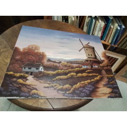 HUILE SUR TOILE LE MOULIN...