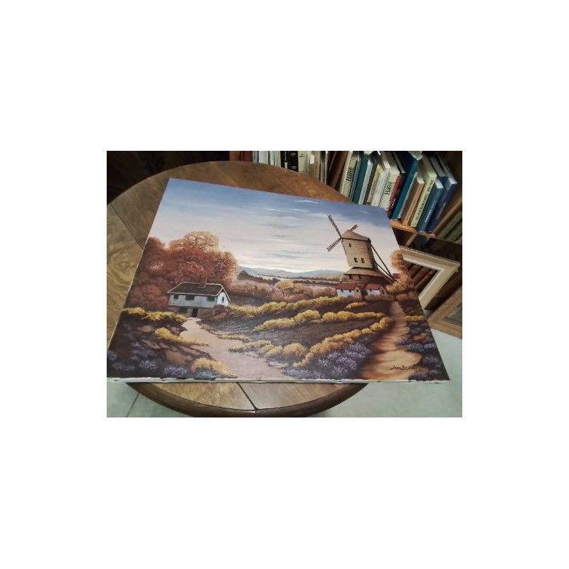HUILE SUR TOILE LE MOULIN SUR LE COTEAU JEAN BENTZ
