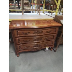 COMMODE GALBEE BOIS CLAIR MOULURÉ 3 TIROIRS STYLE REGENCE COQUILLE 