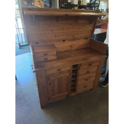 BUFFET BAR A ABATTANTS PIN 4 TIROIRS 6 NICHES 1 PORTE