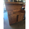 BUFFET BAR A ABATTANTS PIN 4 TIROIRS 6 NICHES 1 PORTE