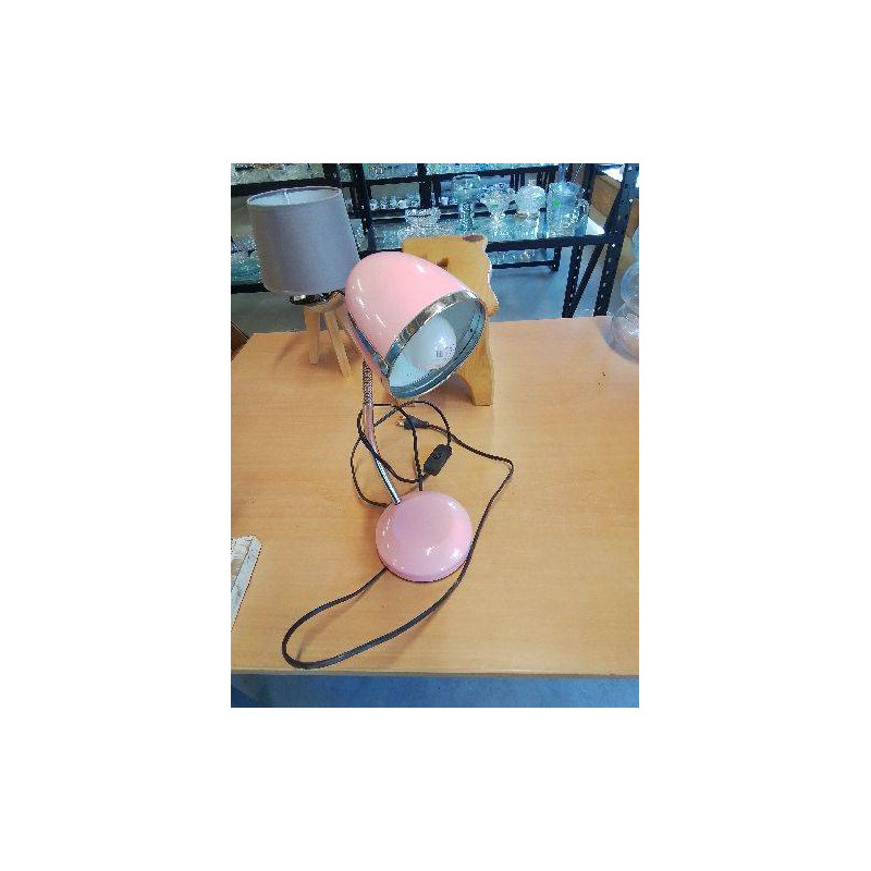 LAMPE DE BUREAU ORIENTABLE MÉTAL ROSE ET CHROMÉ 
