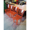 4 CHAISES PLEXIGLAS TEINTÉ ORANGE LA MARIE PAR PHILIPPE STARCK DESIGN KARTELL 