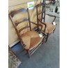 FAUTEUIL DE CHEMINÉE BOIS PAILLÉ DOSSIER TRAPÈZE 