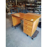 BUREAU RECTANGULAIRE PIN 3 TIROIRS 2 TABLETTES