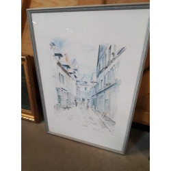 GRAVURE PLACE DE LA VIRE PONT AUDEMER 