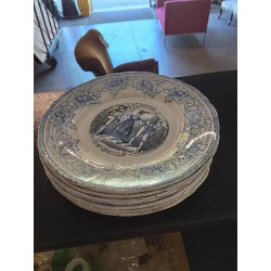 8 ASSIETTES PARLANTES LA FILLE DE MADAME ANGOT J.VIEILLARD BORDEAUX XIXE