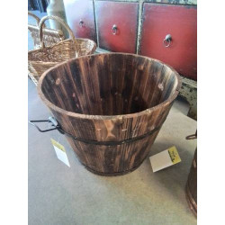JARDINIÈRE RONDE BOIS CERCLÉ 