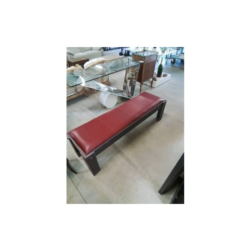 BANC METAL PU ROUGE 150X40