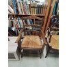 FAUTEUIL DE CHEMINÉE BOIS PAILLÉ STYLE RÉGENCE COQUILLE 