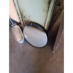 MIROIR ROND RÉSINE NOIR 