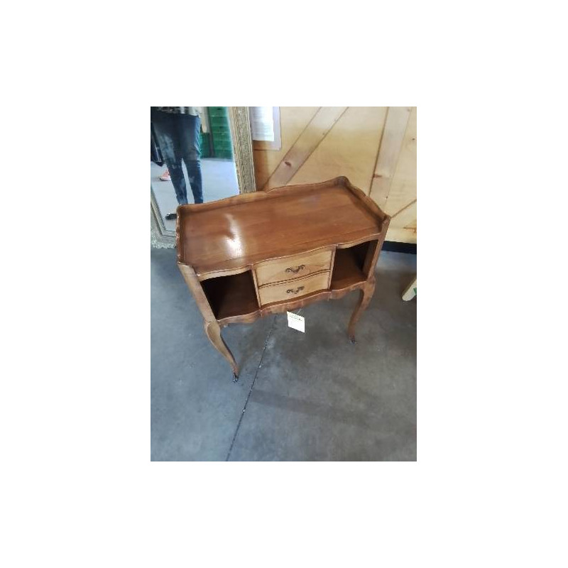 CHEVET BOIS CLAIR PIEDS GALBÉ 2 TIROIRS 2 NICHE STYLE RÉGENCE 