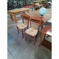 2 CHAISES BOIS PAILLÉ...
