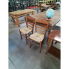 2 CHAISES BOIS PAILLÉ DOSSIER 3 BARREAUX AU COEUR