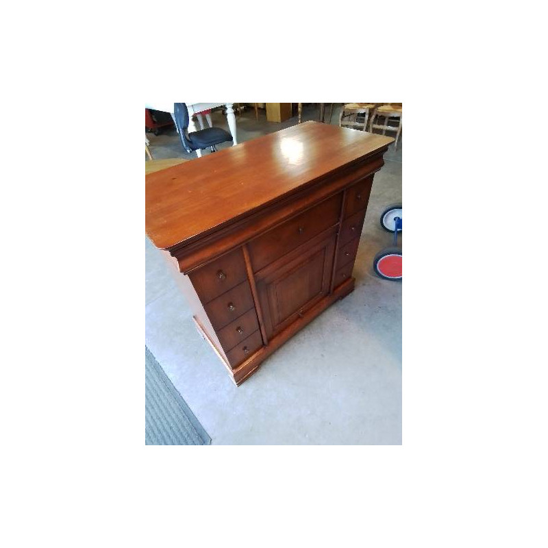 MEUBLE HI-FI BOIS MOULURÉ 1 PORTE 1 TIROIR STYLE LOUIS PHILIPPE