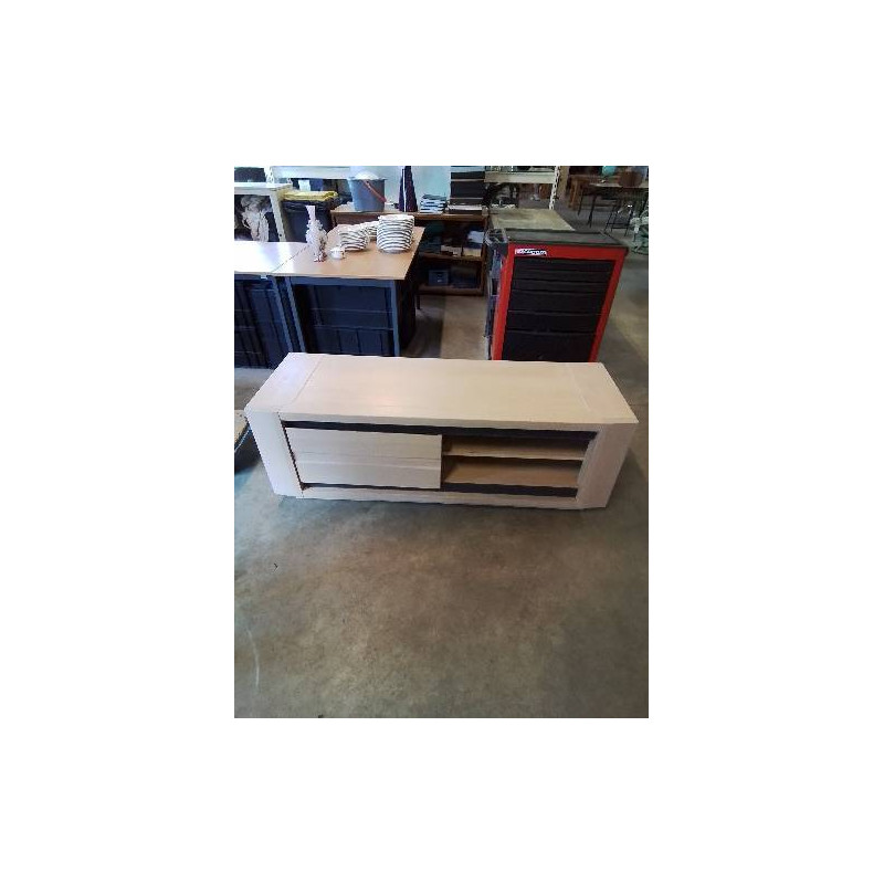 MEUBLE TV 1 NICHE 1 PORTE BOIS CLAIR 