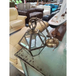 LANTERNE LAITON ET VERRE