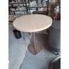 TABLE MANGE DEBOUT PIÈTEMENT MÉTAL PLATEAU ROND BOIS CLAIR 