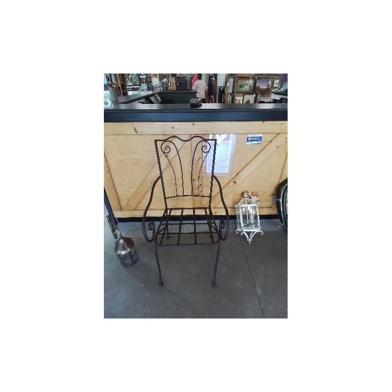 FAUTEUIL MÉTAL CHOCOLAT CINTRÉ 