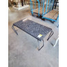TABLE BASSE RECTANGULAIRE PIÈTEMENT FER FORGÉ NOIR PLATEAU MARBRE ANNÉES 50