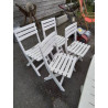 CHAISE PLIANTE DE JARDIN RESINE BLANC AJOURÉ 
