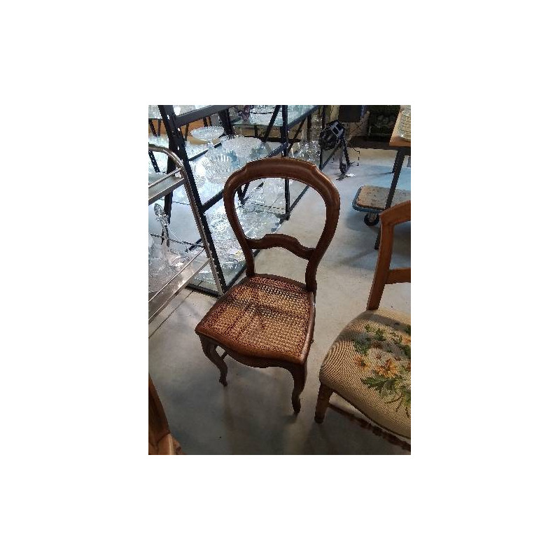 CHAISE NAPOLÉON III DOSSIER ÉCHANCRÉ ASSISE CANNÉE 