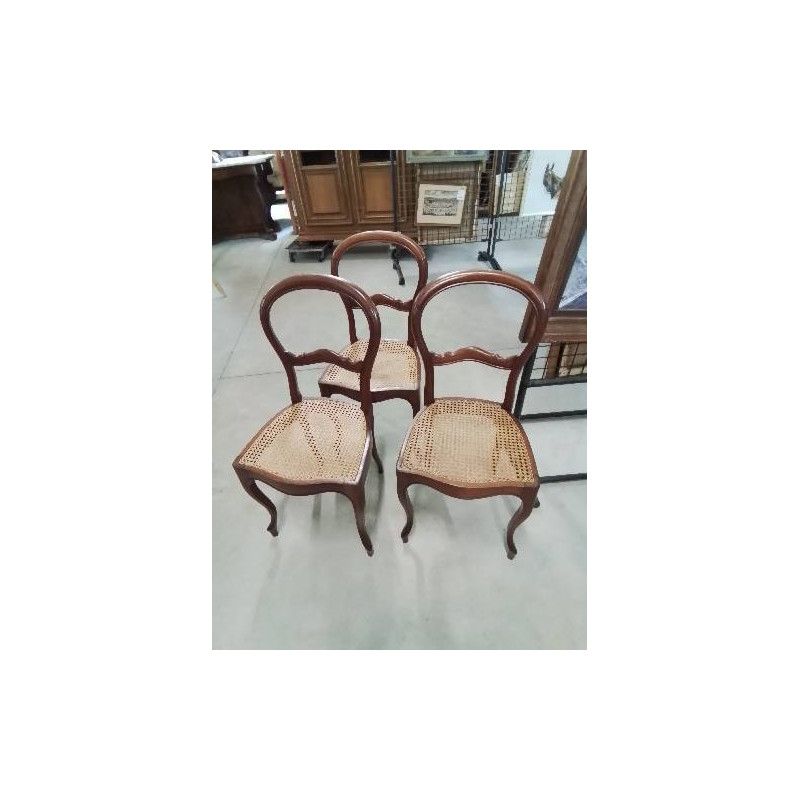 CHAISE ACAJOU ASSISE CANNÉE NAPOLÉON III 
