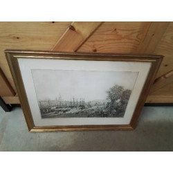 GRAVURE ROUEN LES QUAIS E...