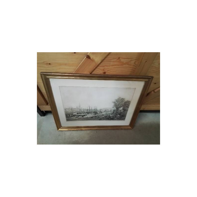 GRAVURE ROUEN LES QUAIS E AUGE ET CH BOREL D APRES MAXIME LALANNE 1827 1886