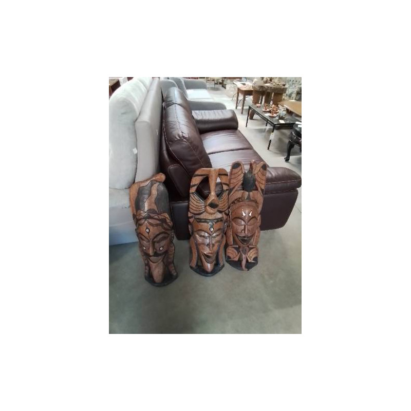 MASQUE AFRICAIN BOIS SCULPTÉ 