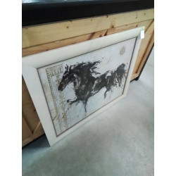 TABLEAU CHEVAL CADRE BLANC