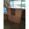 BUFFET BOIS CLAIR 2 PORTES 3 TIROIRS 2 NICHES 