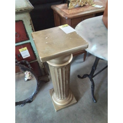 COLONNE PLÂTRE PEINT DORÉ 81CM